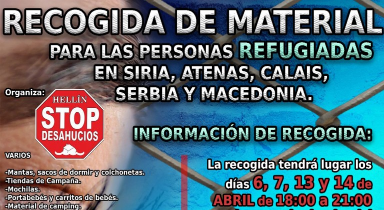 Recogida de material para los refugiados de la guerra de Siria