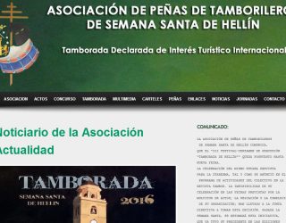 La página Web de la Asociación de Peñas de Tamborileros sin actualizar