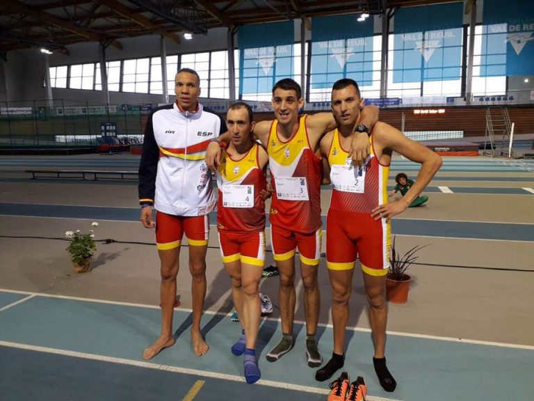 El Hellínero Martinez Morote campeón del mundo con la selección española de Atletismo en el Mundial de pista cubierta INAS en Francia
