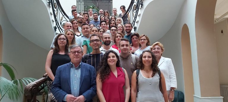 Los jóvenes italianos procedentes de la  ciudad de Rivello fueron recibidos en el Ayuntamiento