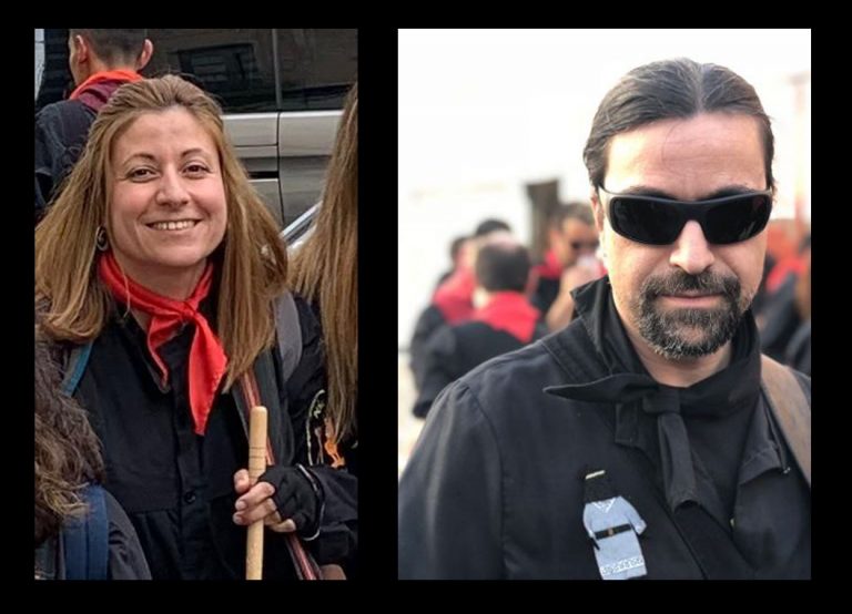 María del Rosario Roldán y Víctor Manuel Montoya, presentadores del Cartel de la Tamborada y la Revista Tambor