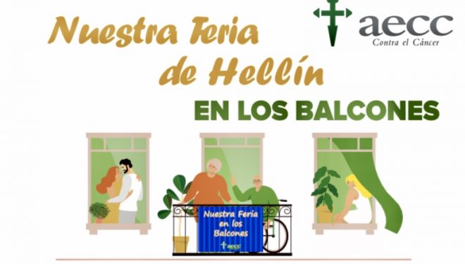 La AECC en la localidad de Hellín se suma a la campaña de “Nuestra Feria EN LOS BALCONES”