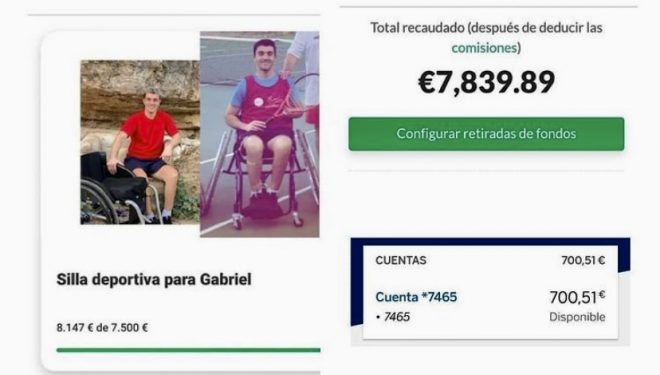 Gabriel Teruel consigue su anhelo de tener una silla para poder practicar deporte