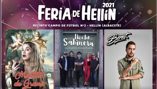 Martita de Graná, Noche Sabinera y Beret, serán los protagonistas de los conciertos de la Feria 2021
