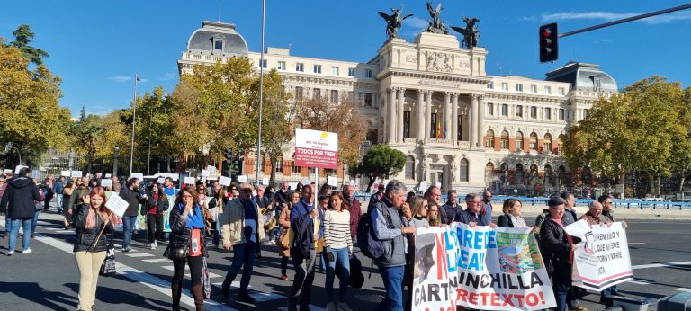 Hellín, con más pitos que tambores, se hizo oír en Madrid, reclamando que los trenes de viajeros vuelvan a parar en Hellín