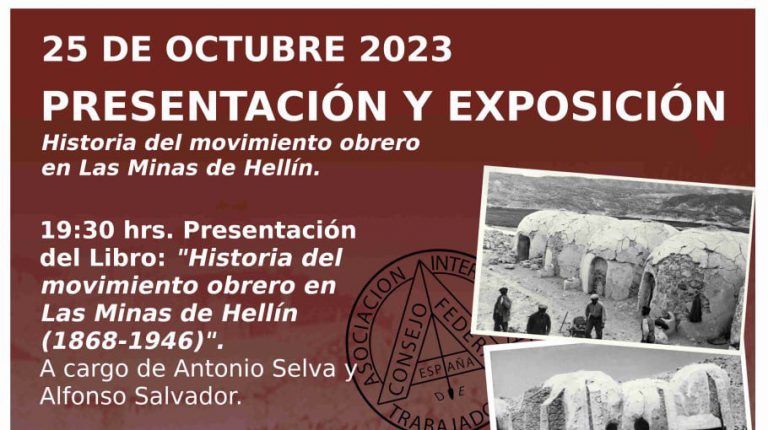 Presentación del libro “Historia del movimiento obrero en Las Minas de Hellín (1868-1946)