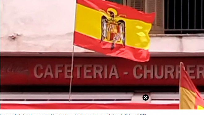 La bandera preconstitucional ondeó en el Bar “Rincón de Hellín” de Palma durante celebración del Real Madrid