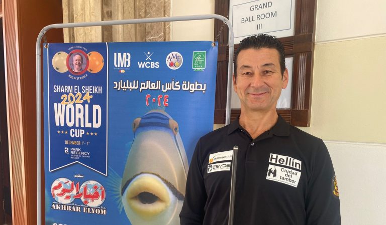 Juan Carlos Trueba, un hellinero que debuta en la Copa del Mundo de billar a tres bandas