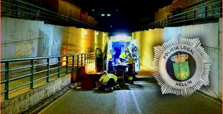 Grave accidente de tráfico en Hellín con un herido muy grave y un positivo en alcoholemia