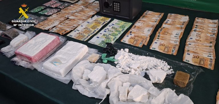 Casi 4 kilos de cocaína intervenidos en una macrooperación de la Guardia Civil en la provincia de Albacete