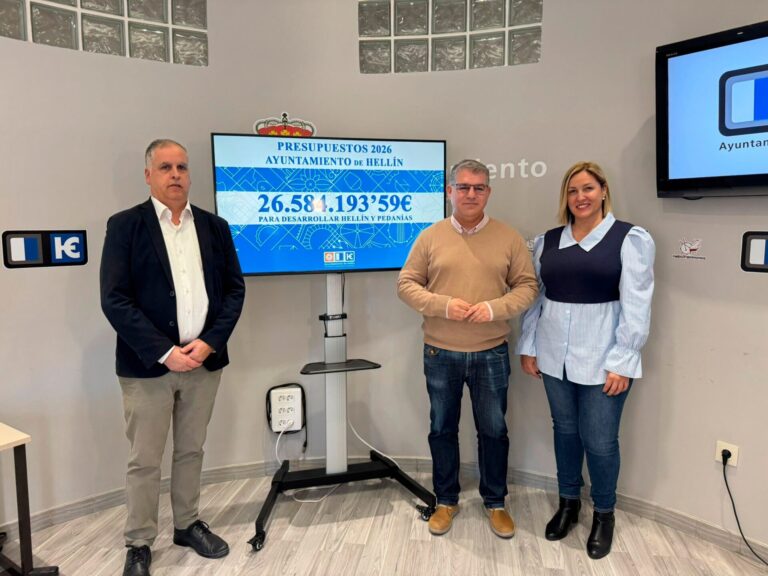 Los Presupuestos de Hellín para 2026 alcanzan los 26,6 millones y contemplan inversiones por 5 millones